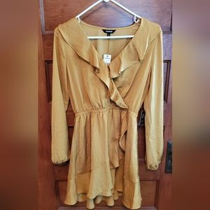 Express Golden/Mustard Long Sleeve Dress